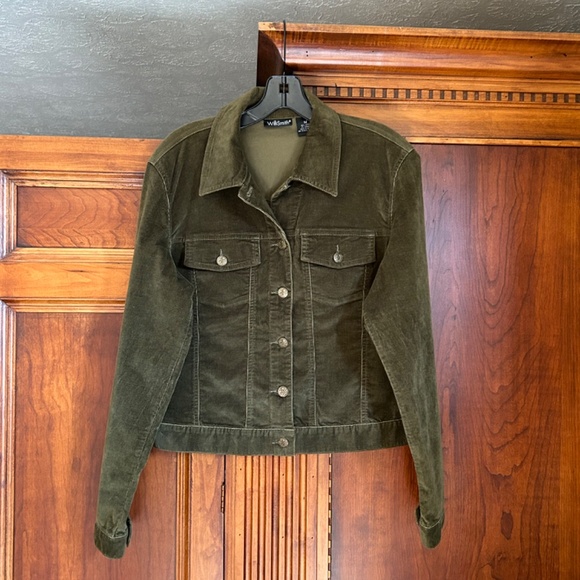 Willi Smith Olive Green Women Corduroy Jacket, Size M - Picture 9 of 16